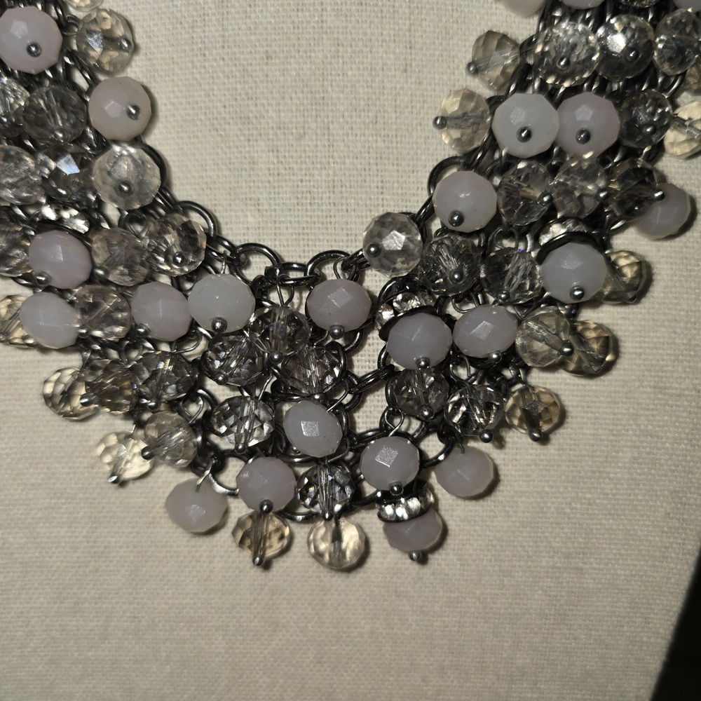 Simply Vera Vera Wang Layered Necklace Silver Crystal Tones adjustable